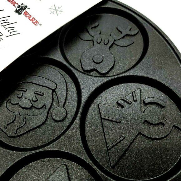 Nordic Ware Holiday Snowman Angel Pancake Pan Cast Aluminum Non-stick - Picture 12 of 13